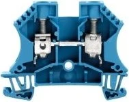 Weidmüller WDU 10 BL Durchgangs-Reihenklemme, Schraubanschluss, blau, 10 mm², 57 A, 1000 V, Anzahl Anschlüsse: 2