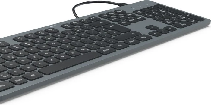 Hama CK-400 USB-Tastatur, schwarz/grau, LEDs weiß, USB, DE