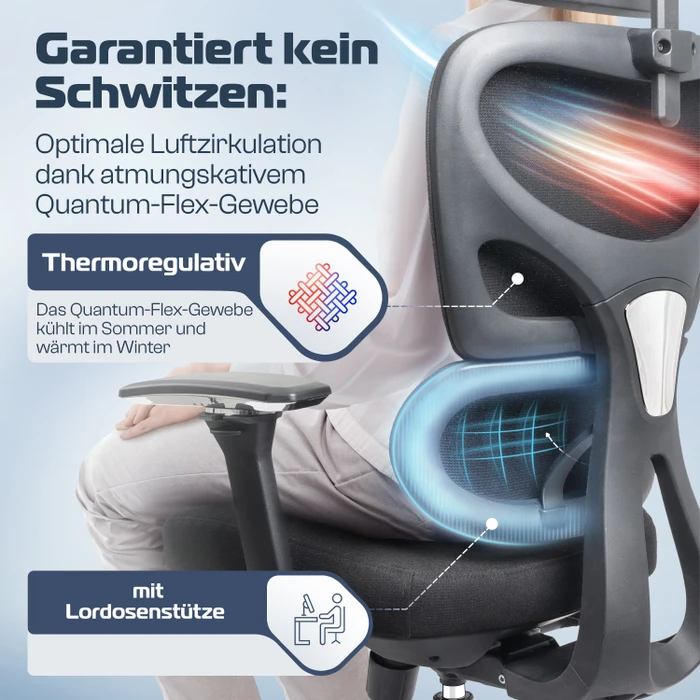 Clouvou ProSeat Bürostuhl, anthrazit