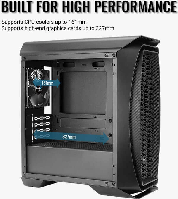 AeroCool Aero One Mini Eclipse, weiß, Glasfenster