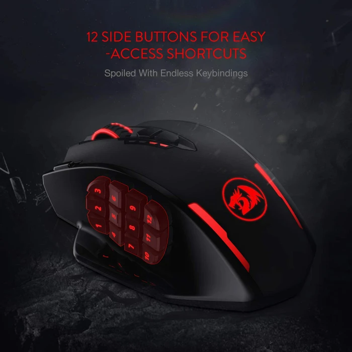 Redragon M913 Impact Elite Wireless RGB MMO schwarz, USB