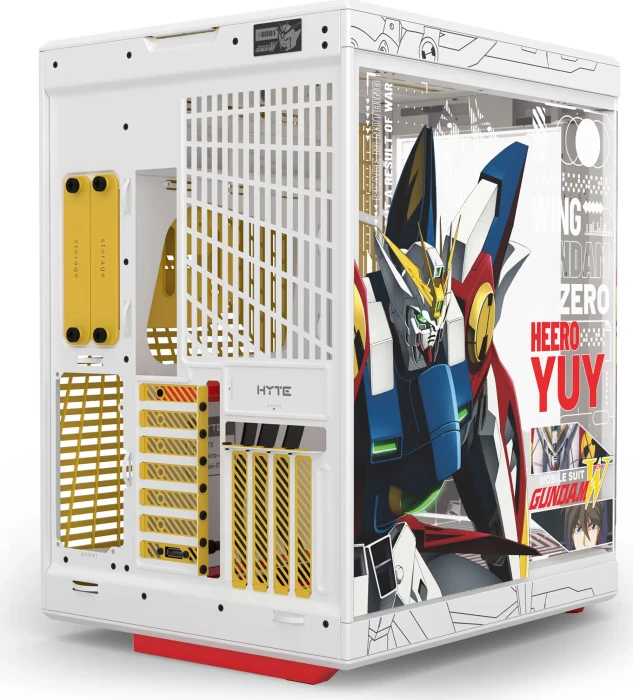 Hyte Y70 Touch Infinite Gundam Wing, weiß/bunt, Display der 3. Generation, Glasfenster