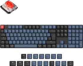 Keychron K5 Pro, schwarz/blau, LEDs RGB, hot-swap, Gateron LOW PROFILE 2.0 RED, USB/Bluetooth, DE