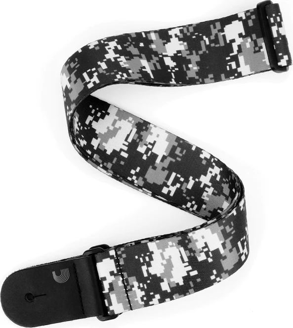 D'Addario Printed Polyester Guitar Strap Camo Black