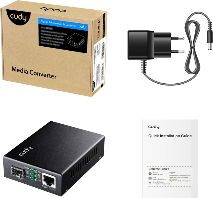 Cudy Gigabit Medienkonverter, 1x RJ-45, 1x SFP