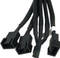 Phobya 4-Pin auf 3x 4-Pin Verteiler, sleeved, 10cm, schwarz Vorschaubild