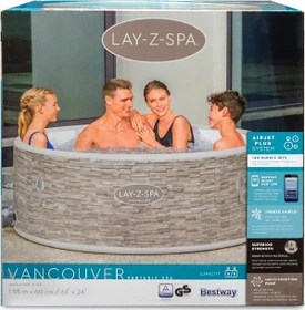 Bestway Lay-Z-Spa Vancouver AirJet Plus WLAN Whirlpool rund 155x60cm