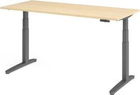 Hammerbacher Ergonomic Aktiv XBHM19 elektrisch höhenverstellbarer Sitz-Steh-Schreibtisch 180x80cm Ahorn/graphit