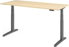 Hammerbacher Ergonomic Aktiv XBHM19 elektrisch höhenverstellbarer Sitz-Steh-Schreibtisch 180x80cm Ahorn/graphit