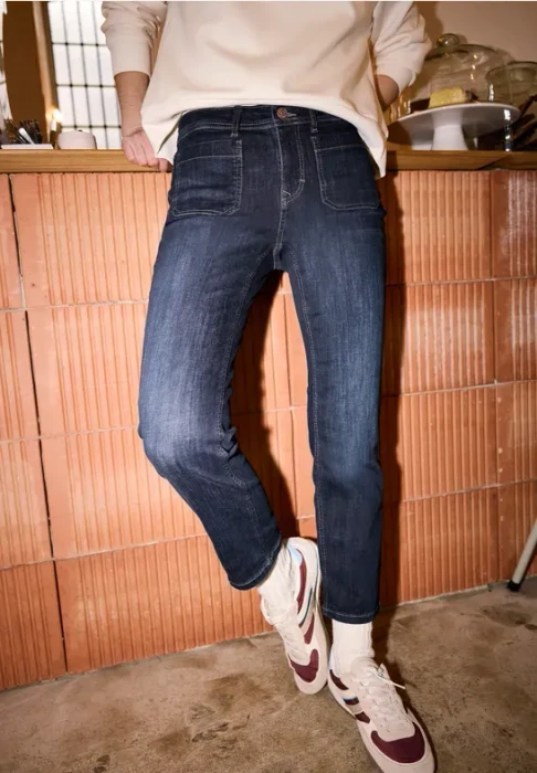 Street One Studio Straight Leg Jeans dark blue washed (Damen)