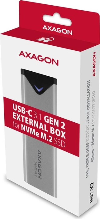 Axagon M.2 Festplattengehäuse, silber, M.2 PCIe, USB-C 3.1
