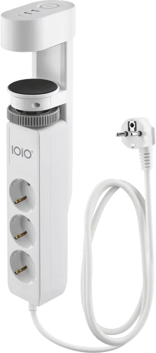 Olympia IOIO SL 3000 Steckdosenleiste mit integrierter Tischhalterung, 3-fach, 1x USB-C/2x USB-A, 1.5m, weiß/rot