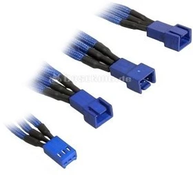 BitFenix 3-Pin auf 4x 3-Pin Verteiler, sleeved, 60cm, blau