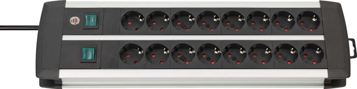 Brennenstuhl Premium-Alu-Line, 2x Schalter, 16-fach, 3m