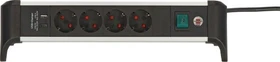 Brennenstuhl Alu-Office-Line Tischsteckdose, 4-fach, 1.8m, schwarz