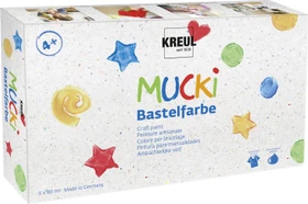 Kreul Mucki Bastelfarbe, 6 Farben, 80ml, 6er-Pack