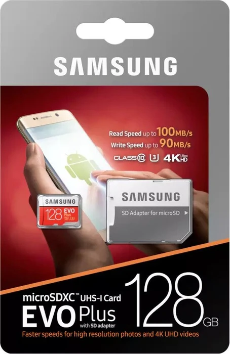 Samsung EVO Plus R100/W90 128GB Kit, UHS-I U3, Class 10