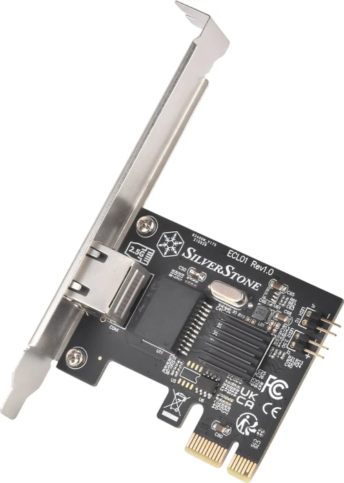 SilverStone ECL01 2.5G PCI-Express-Netzwerkkarte LAN-Adapter, RJ-45, PCIe 2.0 x1