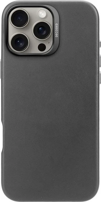Decoded Leather Back Cover für Apple iPhone 16 Pro Max schwarz