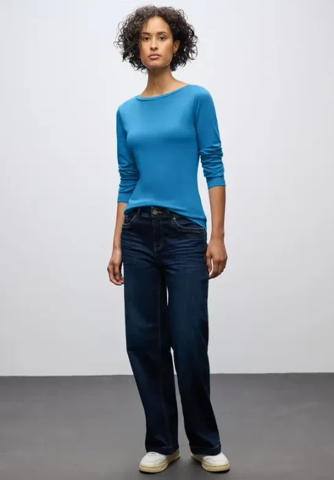 Street One Basic Shirt langarm polaris blue (Damen)
