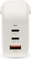 Nedis Netzladegerät 70 W GaN PD3.0 Schnellladefunktion 1x USB-A / 2x USB-C weiß