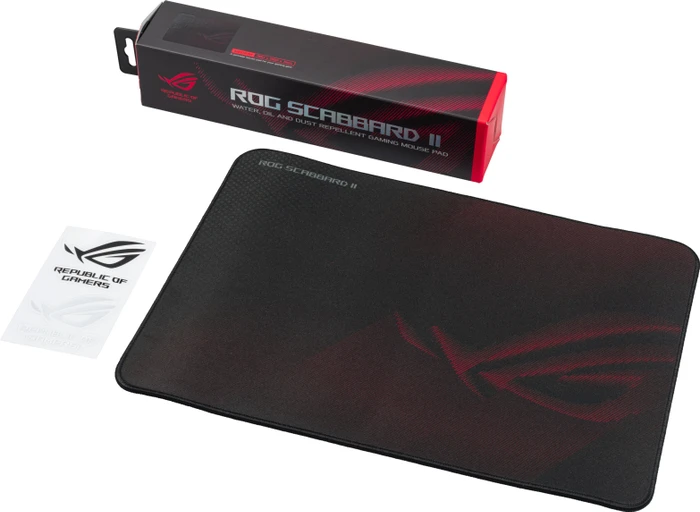 ASUS ROG Scabbard II Medium Gaming Mousepad, 360x260mm, schwarz/rot