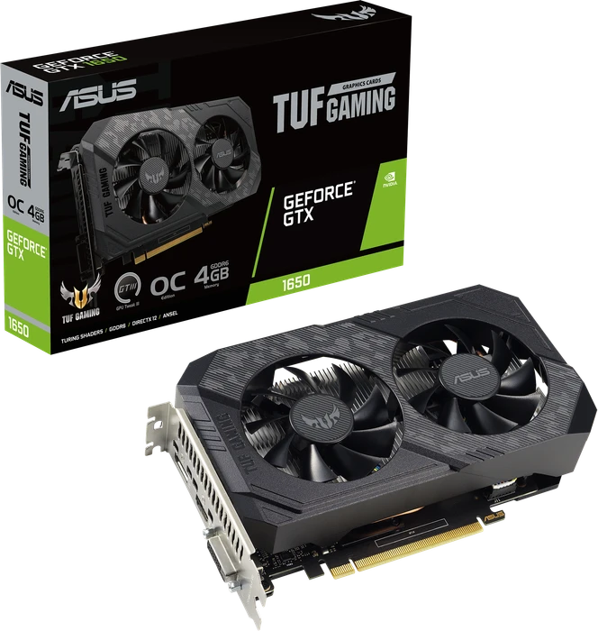 ASUS TUF Gaming GeForce GTX 1650 OC P V2, TUF-GTX1650-O4GD6-P-V2-GAMING, 4GB GDDR6, DVI, HDMI, DP