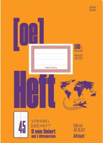 Ursus Vokabelheft, A4, Lineatur 53 Vokabel, 40 Blatt