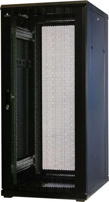 Rockstable 19" Serverschrank 27HE, Gitternetztür, IP2X, schwarz, 800mm tief