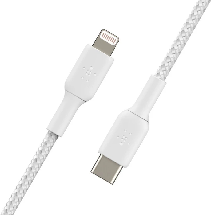Belkin BoostCharge Braided USB-C to Lightning Cable 2.0m weiß