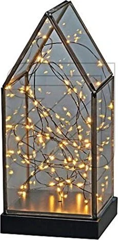 Konstsmide Motiv Glaslaterne mit Spitze LED 80x bernstein