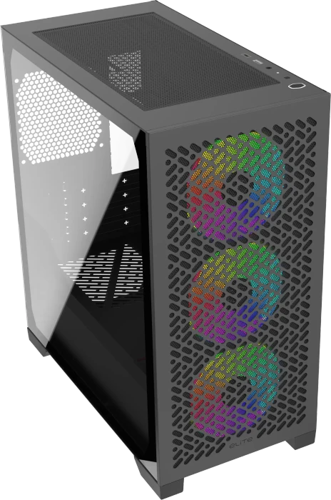 Cooler Master Elite 302 Black, schwarz, Glasfenster