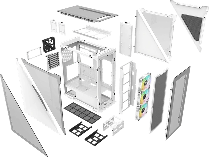 Thermaltake Divider 500 TG ARGB Snow Edition, weiß, Glasfenster