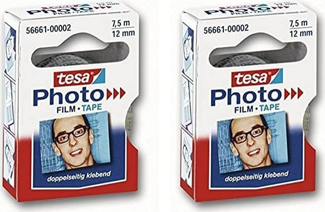 tesa Photo Film doppelseitiges Klebeband transparent, 12mm/7.5m, 1 Stück