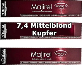 L'Oréal Majirel Haarfarbe 7.4 mittelblond kupfer, 50ml