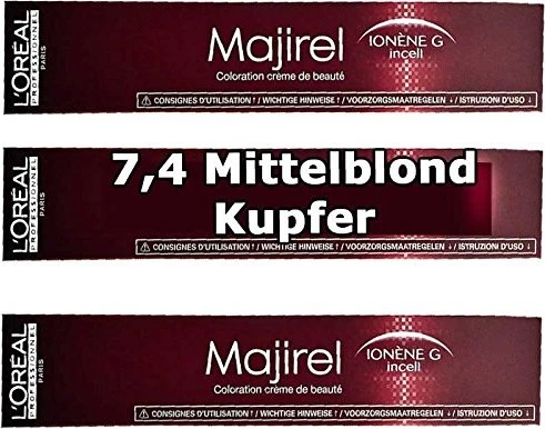 L'Oréal Majirel Haarfarbe 7.4 mittelblond kupfer, 50ml