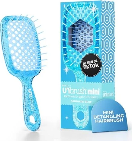 UNbrush Mini Detangling Brush sapphire blue