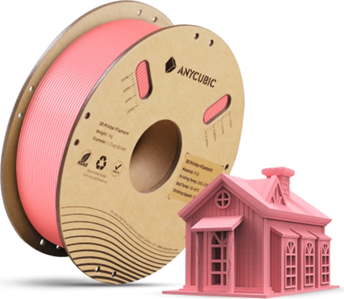 Anycubic PLA Basic, rosa, Spule, 1.75mm, 1.00kg