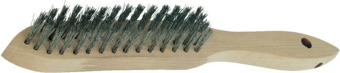 Lessmann Handdrahtbürste rostfrei gewellt 0.35mm 2-reihig