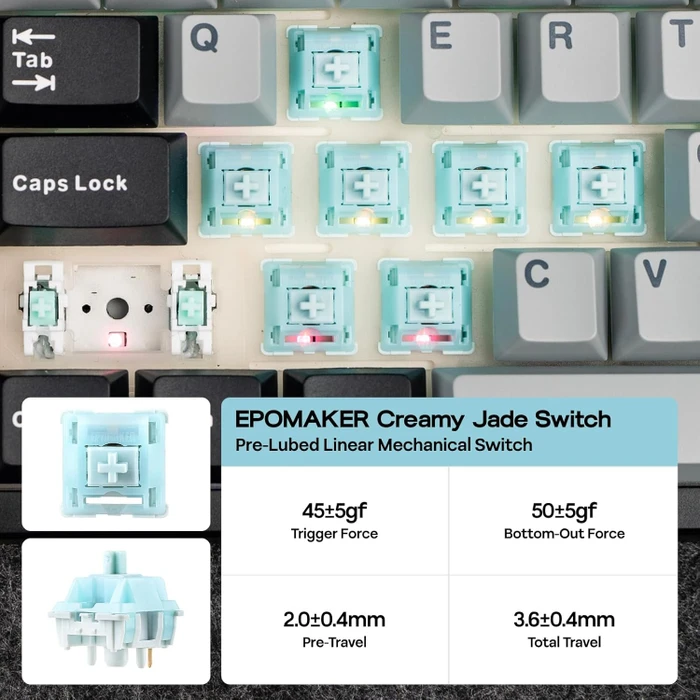 Epomaker TH108 Pro Wireless, Black, LEDs RGB, hot-swap, Epomaker Creamy Jade, USB/Bluetooth, US