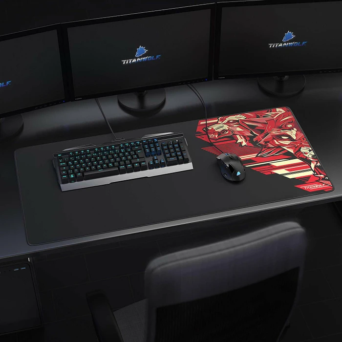Titanwolf Vector Red XXL Speed Gaming-Mauspad, schwarz/rot