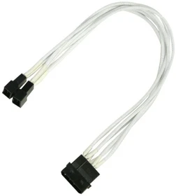 Nanoxia Molex auf 3-Pin Adapter, sleeved, weiß (NX42A30W)