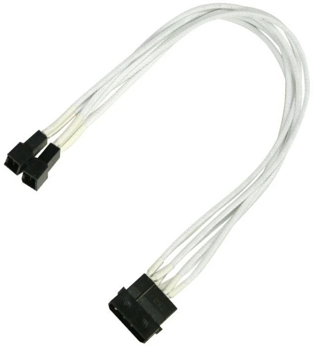 Nanoxia Molex auf 3-Pin Adapter, sleeved, weiß