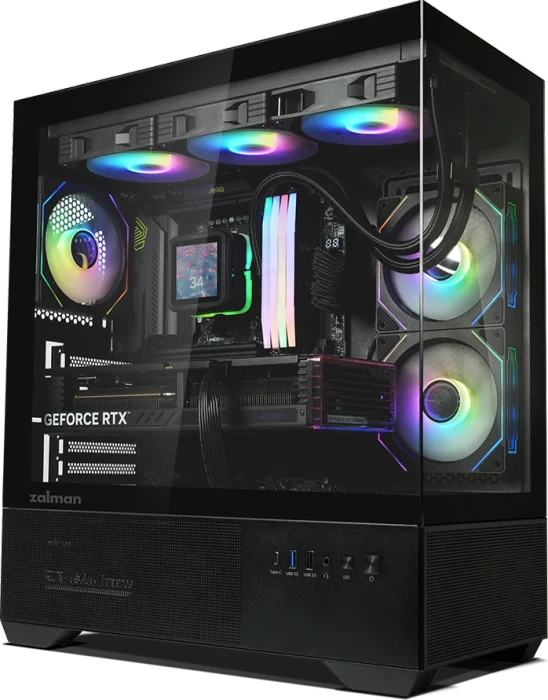 Zalman Chronix V2 Black, schwarz, inkl. 3x Lüfter, Glasfenster