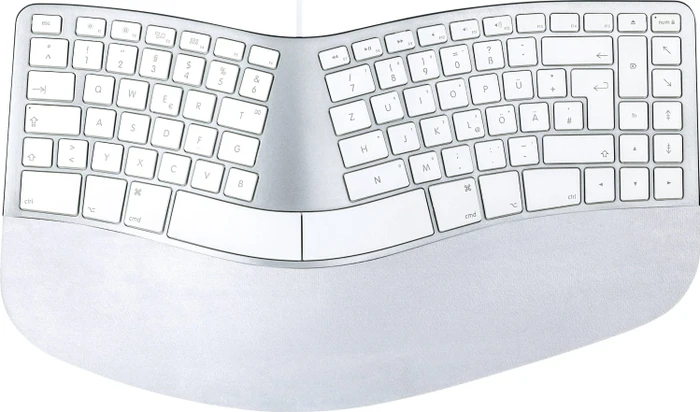 Matias Sculpted Ergonomic Wired Keyboard for Mac, silber, USB, DE