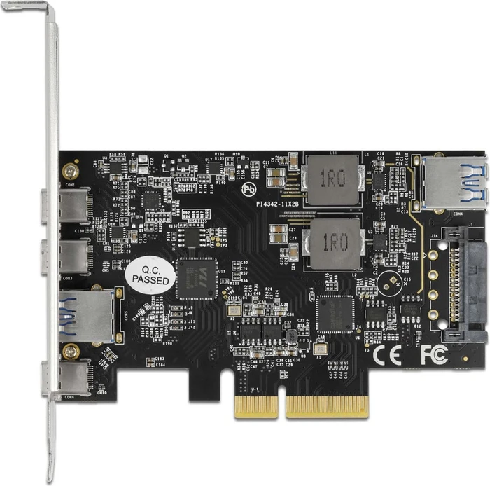 DeLOCK 3x USB-C 3.1, 2x USB-A 3.1, PCIe 3.0 x4