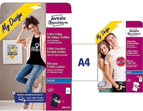 Avery-Zweckform helle Textilien Transferfolie weiß, A4, 10 Blatt
