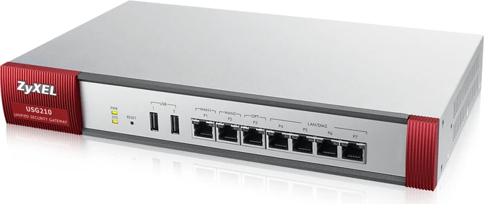 Zyxel ZyWALL USG210 UTM Rackmount Firewall, 7x RJ-45, Service Bundle, 1 Jahr