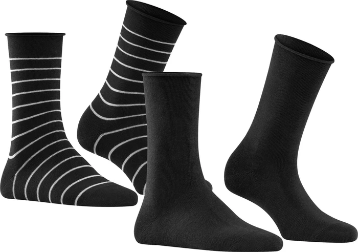 Falke Happy Stripe Socken schwarz, 2 Paare (Damen)