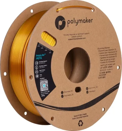 Polymaker PolyLite PETG, gold, Spule, 1.75mm, 1.00kg